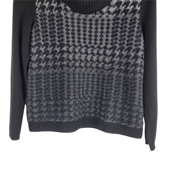 Lafayette 148 Cowl Neck Long Sleeve Wool Sweater Black Gray Size S - Picture 3 of 5